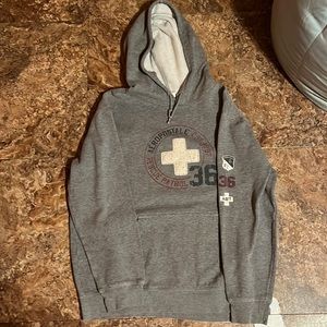grey hoodie